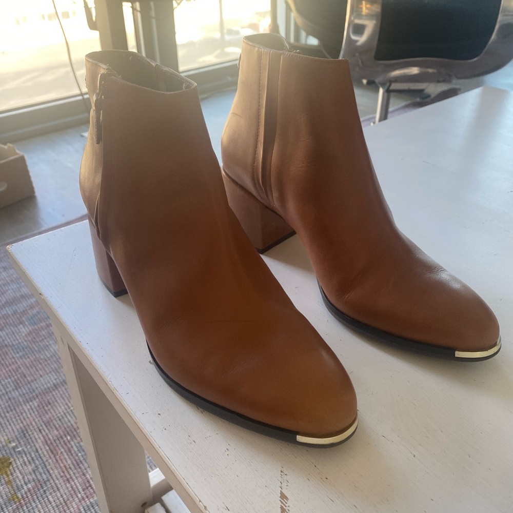 Brown Cognac Cole Haan Leather Ankle Boots